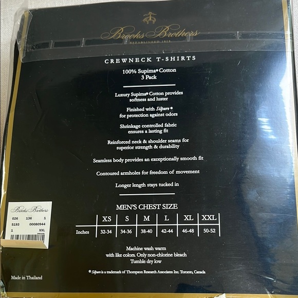 Brooks Brothers Black Supima Cotton Crewneck T-Shirts - Picture 2 of 2